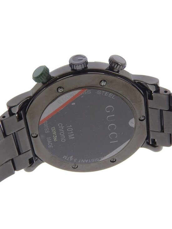 Gucci Chrono Stainless Steel Black Quartz Chronograph Dial Watch main image 7